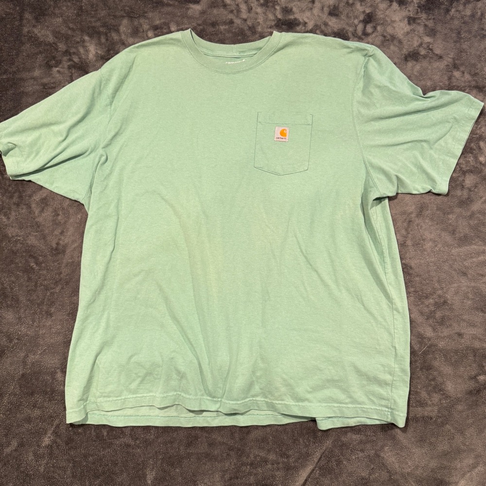 Carhartt Loose Fit Pocket T-Shirt Mens 4XL Green Short Sleeve Workwear Tee